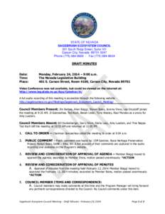 STATE OF NEVADA SAGEBRUSH ECOSYSTEM COUNCIL 201 South Roop Street, Suite 101 Carson City, Nevada[removed]Phone[removed] - Fax[removed]DRAFT MINUTES