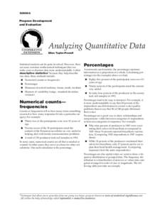 G3658-6  Program Development and Evaluation  Analyzing Quantitative Data