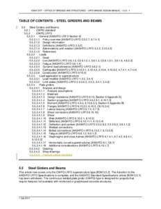 IOWA DOT ~ OFFICE OF BRIDGES AND STRUCTURES ~ LRFD BRIDGE DESIGN MANUAL ~ 5.5.2: 1  TABLE OF CONTENTS ~ STEEL GIRDERS AND BEAMS 5.5 Steel Girders and Beams 5.5.1