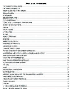 TABLE OF CONTENTS THE ROLE OF THE COUNSELOR........................................................................................................................ 2 THE SCHEDULING PROCESS................................