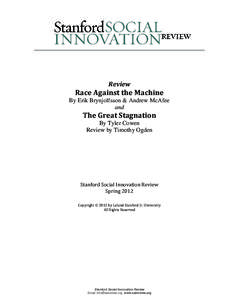 Review  Race Against the Machine By Erik Brynjolfsson & Andrew McAfee and