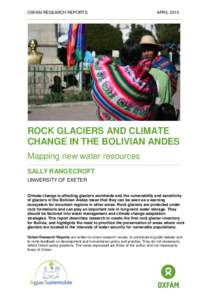 Rock Glaciers and Climate Change in the Bolivian Andes: Mapping new water resources