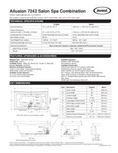 Allusion 7242 Salon Spa Combination Product Codes beginning with: ALL7242CCR Also applies to products sold under part numbers: BK10, JC55, BT60, JC65, JC70, JC75, JC80, JC85 TECHNICAL SPECIFICATIONS English