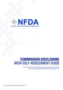 COMMISSION DISCLOSURE NFDA SELF-ASSESSMENT GUIDE for credit brokers and credit intermediaries operating in motor retail in the light of Office of Fair Trading Guidance (Noissued in November 2011  ©National Franch