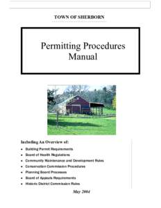 TOWN OF SHERBORN  Permitting Procedures Page 1  TOWN OF SHERBORN