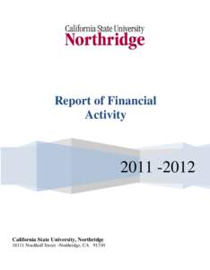 Report of Financial Activity[removed]California State University, Northridge