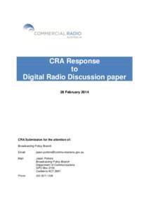 Digital Radio Discussion  - CRA response