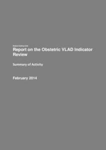 Report on the Obstetric VLAD Indictor Review | Patient Safety Unit