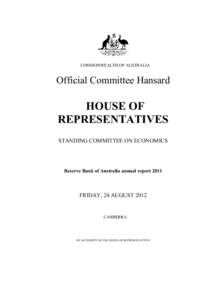 COMMONWEALTH OF AUSTRALIA  Official Committee Hansard HOUSE OF REPRESENTATIVES