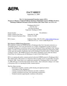 Fact Sheet for the Draft NPDES Permit for Washington Beef, LLC., Toppenish, WA