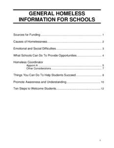 General Homeless Information for Schools