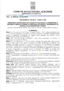 COMTTNEdi FALCONARA ALBAIIESE (PROVTNCTAdi COSENZA) via Matteotti - tel[removed]fax[removed]Prot. n