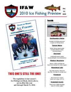 IF&W 2010 Ice Fishing Preview Dec. 23, 2009