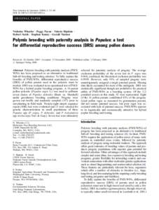 Tree Genetics & Genomes[removed]: 53–60 DOI[removed]s11295[removed]x ORIGINA L PA PER  Nicholas Wheeler . Peggy Payne . Valerie Hipkins .