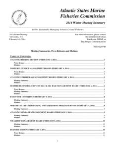 Living fossils / Xiphosura / Horseshoe crab / Fisheries management / Motion / Atlantic States Marine Fisheries Commission / Fishery / Stock assessment / Summer flounder / Fisheries science / Fish / United States