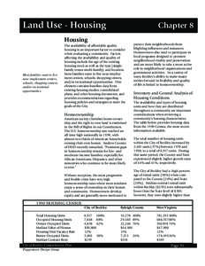 Land Use - Housing  Chapter 8 Housing