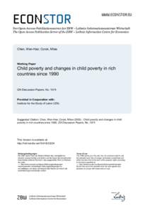 Child Poverty and Changes in Child Poverty in Rich Countries Since 1990