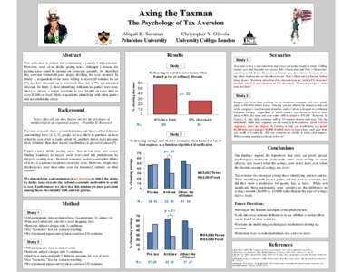 Axing the Taxman The Psychology of Tax Aversion Abigail B. Sussman Princeton University  Christopher Y. Olivola