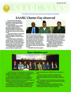 July-December[removed]Newsletter of the South Asian Association for Regional Cooperation SAARC Charter Day observed The South Asian Association