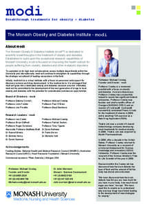 modi  Breakthrough treatments for obesity + diabetes The Monash Obesity and Diabetes Institute - modi About modi