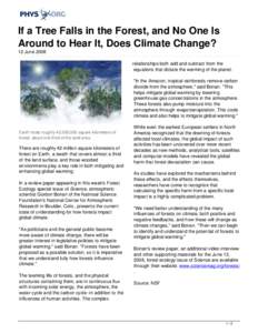 Climate change / Climate change mitigation / Climatology / Ecology / Climate change feedback / Center for International Forestry Research / Global warming / Climate history / Environment