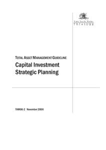 TOTAL ASSET MANAGEMENT GUIDELINE  Capital Investment Strategic Planning  TAM06-2 November 2006