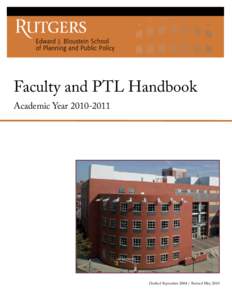 Faculty and PTL Handbook Academic Year[removed]Drafted September[removed]Revised May 2010  1