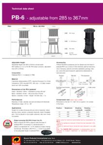 Technical data sheet  PB-6 - adjustable from 285 to 367mm PB-6 + BC-PH5
