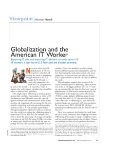 Viewpoint  Norman Matloff Globalization and the American IT Worker