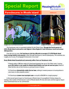 Special Report Foreclosures in Rhode Island HousEART at 16 Bernon Street, Providence by artist Lydia Stein  WINTER 2011