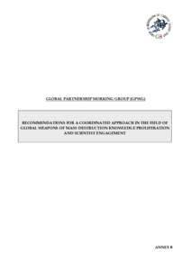 Biological warfare / International Atomic Energy Agency / United Nations Security Council Resolution / Weapon of mass destruction / Biological Weapons Convention / Dual-use technology / Commission on the Prevention of WMD proliferation and terrorism / International Science and Technology Center / International relations / Nuclear proliferation / Nuclear weapons