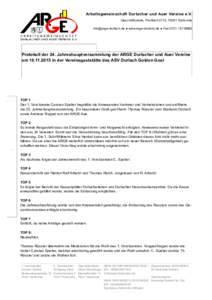 Arbeitsgemeinschaft Durlacher und Auer Vereine e.V. Geschäftsstelle, Postfach 0113, 76201 Karlsruhe  ● www.arge-durlach.de ● FaxProtokoll der 24. Jahreshauptversammlung der ARGE D