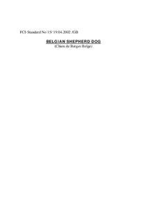 FCI-Standard No[removed]GB BELGIAN SHEPHERD DOG (Chien de Berger Belge)