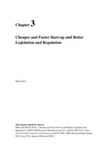 Chapter  3 Cheaper and Faster Start-up and Better Legislation and Regulation