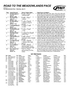 ROAD TO THE MEADOWLANDS PACE Week 12 The Meadowlands Pace – Saturday, July 12  RANK