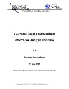 Business Process and Business Information Analysis Overview v1.0  Business Process Team