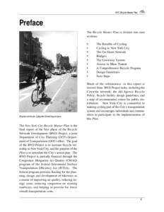 NYC Bicycle Master Plan  Preface