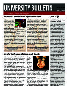 UNIVERSITY BULLETIN  Vol. 06 , No. 6.2 June 21, 2010  For the CWU Campus and Community