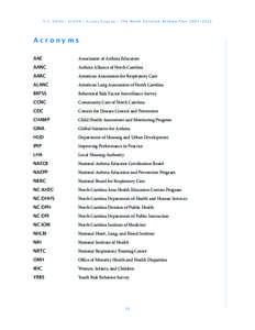 Respiratory therapy / American Association for Respiratory Care / Global Initiative for Asthma / National Board for Respiratory Care / Asthma / North Carolina Institute of Medicine / North Carolina Department of Health and Human Services / National Heart /  Lung /  and Blood Institute / American Asthma Foundation / Medicine / Pulmonology / Health