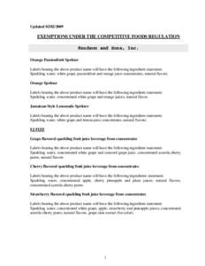 Updated[removed]EXEMPTIONS UNDER THE COMPETITIVE FOODS REGULATION nd Sons, Inc. Knudson and Sons, Inc.  Knudson and Sons, Inc.