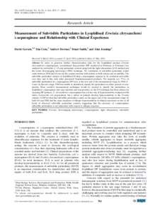 The AAPS Journal, Vol. 16, No. 4, July[removed]) DOI: [removed]s12248[removed]Research Article Measurement of Subvisible Particulates in Lyophilised Erwinia chrysanthemi L-asparaginase and Relationship with Clinic