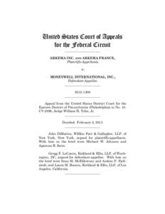 United States Court of Appeals for the Federal Circuit ______________________ ARKEMA INC. AND ARKEMA FRANCE, Plaintiffs-Appellants,