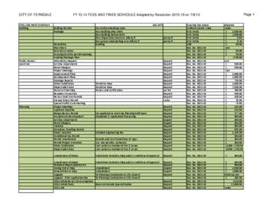 CITY OF FERNDALE FEES AND FINES SCHEDULE Building Public Works/ Land Use