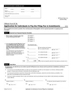 Application to Pay Filing Fee in Installments