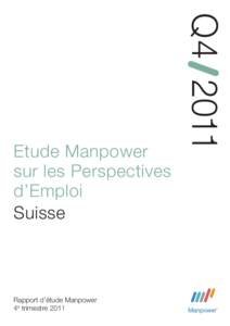 Rapport d’étude Manpower 4e trimestre 2011 Q4Etude Manpower