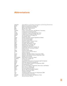 Abbreviations  AREAER BEER BIS BSR