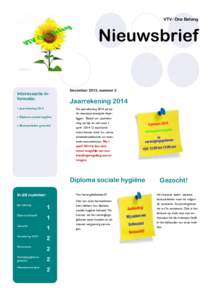 VTV- Ons Belang  Nieuwsbrief Interessante informatie:  Jaarrekening 2014