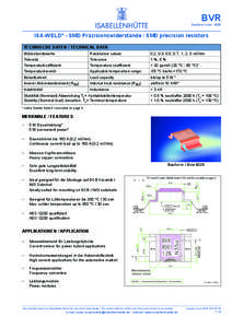 BVR  Bauform / size : 4026 ISA-WELD® - SMD Präzisionswiderstände / SMD precision resistors Technische Daten / technical data