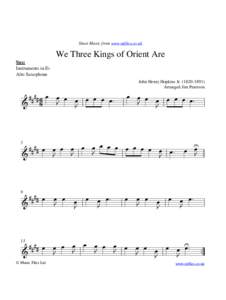 Sheet Music from www.mfiles.co.uk  We Three Kings of Orient Are Sax: Instruments in Eb Alto Saxophone