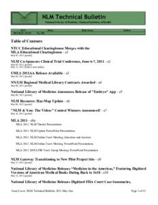 NLM Technical Bulletin, May-June 2011